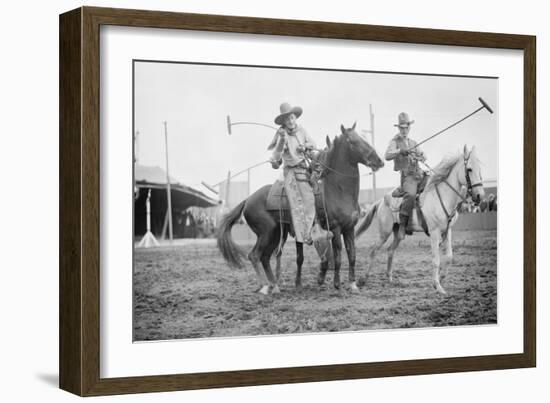 Wild West Polo Played By Cowboys on Horses at Coney Island-null-Framed Premium Giclee Print