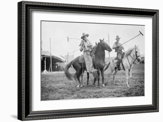 Wild West Polo Played By Cowboys on Horses at Coney Island-null-Framed Premium Giclee Print