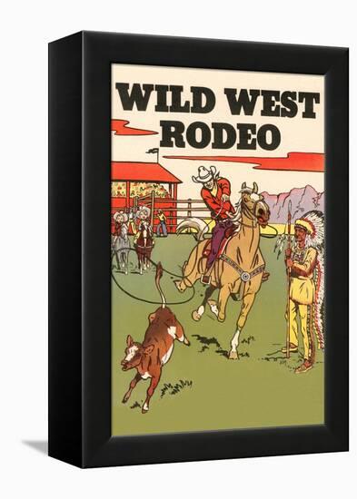 Wild West Rodeo, Calf Roping-null-Framed Stretched Canvas