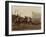 Wild West Show Stagecoach Scene-null-Framed Art Print