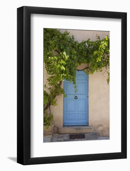 Wild wine on old wall of a house, Provence, the South of France-Andrea Haase-Framed Photographic Print