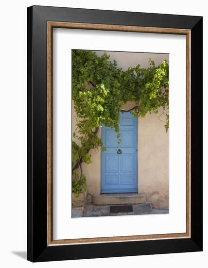 Wild wine on old wall of a house, Provence, the South of France-Andrea Haase-Framed Photographic Print