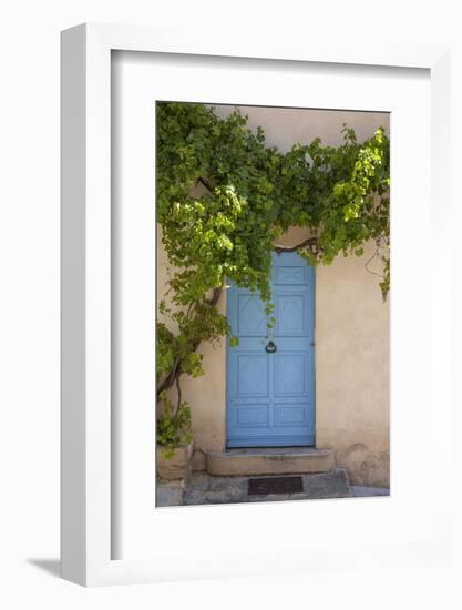 Wild wine on old wall of a house, Provence, the South of France-Andrea Haase-Framed Photographic Print