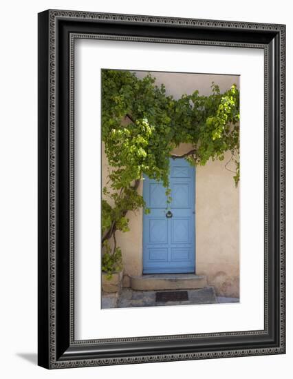 Wild wine on old wall of a house, Provence, the South of France-Andrea Haase-Framed Photographic Print