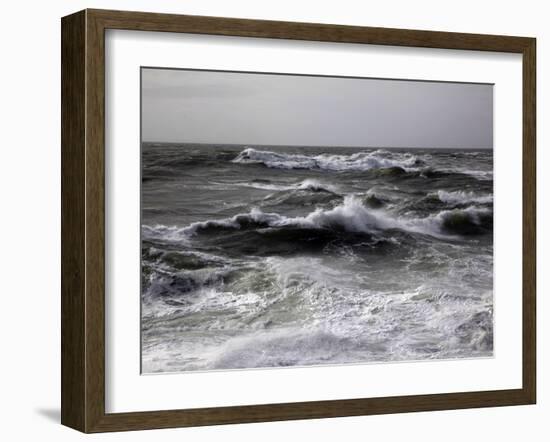 Wild Winter Seas Off Mort Point, Devon, England, United Kingdom, Europe-David Pickford-Framed Photographic Print