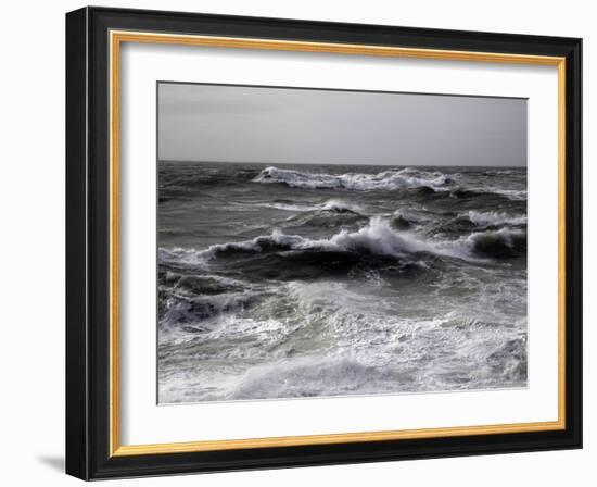 Wild Winter Seas Off Mort Point, Devon, England, United Kingdom, Europe-David Pickford-Framed Photographic Print