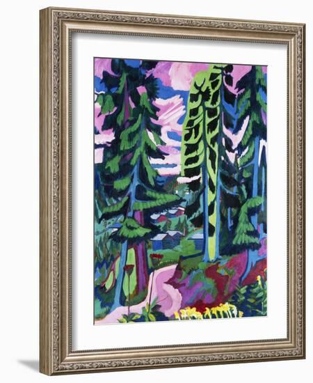Wildboden (Bergwald; Sommerlicher Waldweg)-Ernst Ludwig Kirchner-Framed Giclee Print