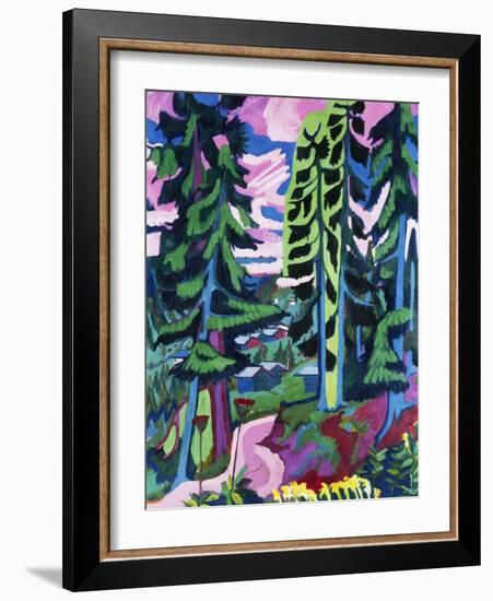 Wildboden (Bergwald; Sommerlicher Waldweg)-Ernst Ludwig Kirchner-Framed Giclee Print