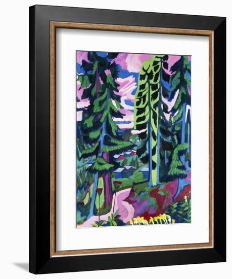 Wildboden (Bergwald; Sommerlicher Waldweg)-Ernst Ludwig Kirchner-Framed Premium Giclee Print