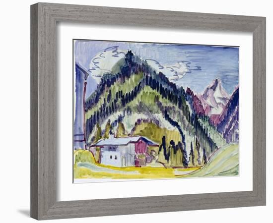 Wilderness Home, 1924-25 (W/C & Graphite on Paper)-Ernst Ludwig Kirchner-Framed Giclee Print