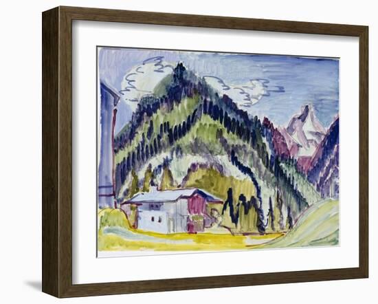 Wilderness Home, 1924-25 (W/C & Graphite on Paper)-Ernst Ludwig Kirchner-Framed Giclee Print