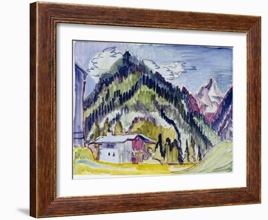 Wilderness Home, 1924-25 (W/C & Graphite on Paper)-Ernst Ludwig Kirchner-Framed Giclee Print