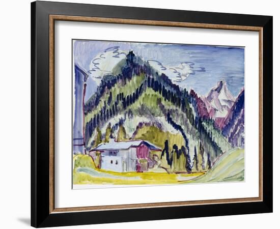 Wilderness Home, 1924-25 (W/C & Graphite on Paper)-Ernst Ludwig Kirchner-Framed Giclee Print