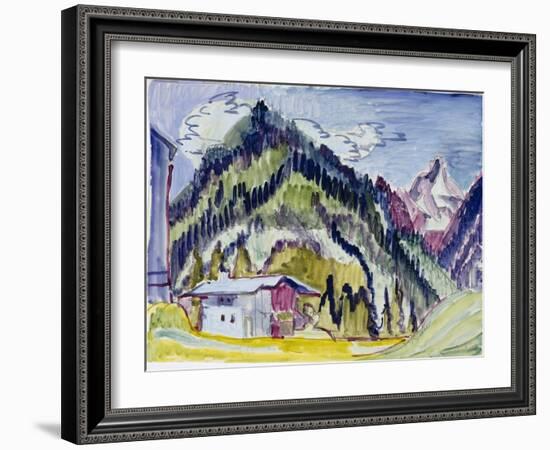 Wilderness Home, 1924-25 (W/C & Graphite on Paper)-Ernst Ludwig Kirchner-Framed Giclee Print