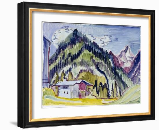 Wilderness Home, 1924-25 (W/C & Graphite on Paper)-Ernst Ludwig Kirchner-Framed Giclee Print