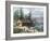 Wilderness Log Cabin of Pioneers Who Travel by River-null-Framed Giclee Print