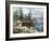 Wilderness Log Cabin of Pioneers Who Travel by River-null-Framed Giclee Print