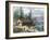 Wilderness Log Cabin of Pioneers Who Travel by River-null-Framed Giclee Print