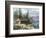 Wilderness Log Cabin of Pioneers Who Travel by River-null-Framed Giclee Print