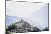 Wildfire Smoke Across Backdrop, Jacki Arevalo Rikes (Run/Hikes) Brighton Ridge, Wasatch Ridge, Utah-Louis Arevalo-Mounted Photographic Print