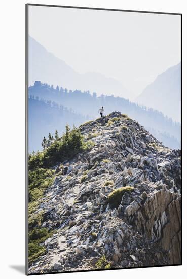 Wildfire Smoke Across Backdrop, Jacki Arevalo Rikes (Run/Hikes) Brighton Ridge, Wasatch Ridge, Utah-Louis Arevalo-Mounted Photographic Print