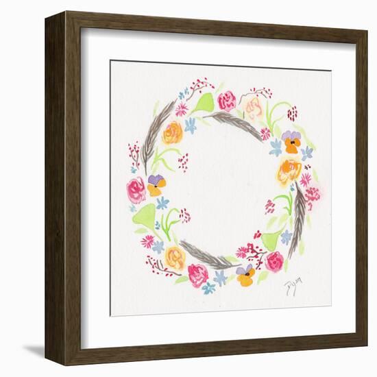 Wildflower Wreath 2-Beverly Dyer-Framed Art Print