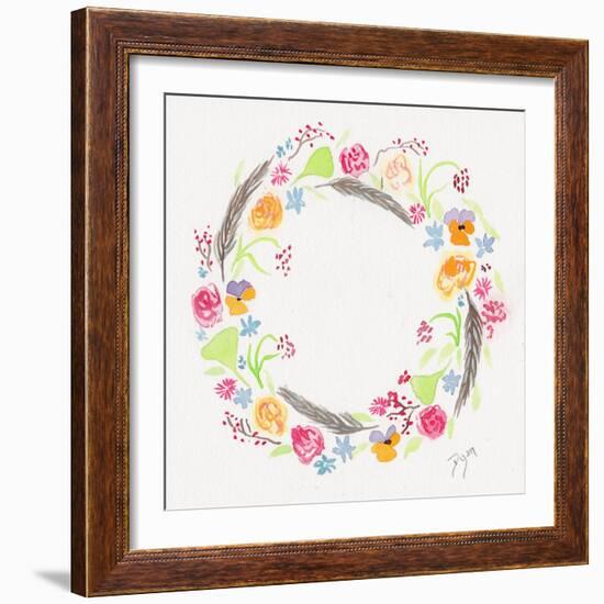 Wildflower Wreath 2-Beverly Dyer-Framed Art Print