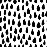 The Seamless Black and White Pattern with Crosses. the Creative Monochrome Hand Drawn Background Fo-wildfloweret-Art Print