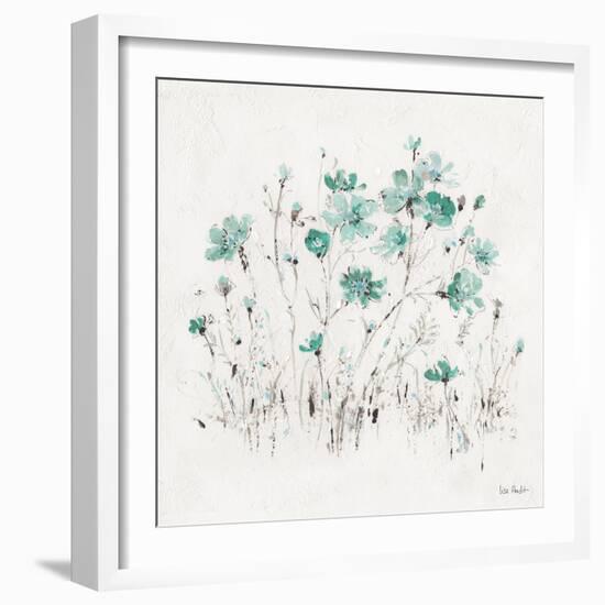 Wildflowers II Turquoise-Lisa Audit-Framed Art Print