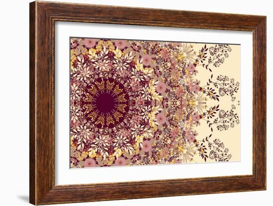 Wildflowers Mandala-null-Framed Premium Giclee Print