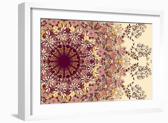 Wildflowers Mandala-null-Framed Art Print