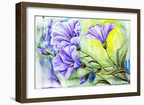 Wildflowers. Watercolor Painting-Valenty-Framed Premium Giclee Print