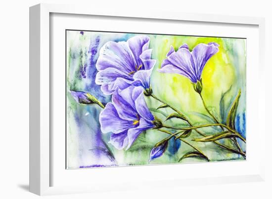 Wildflowers. Watercolor Painting-Valenty-Framed Premium Giclee Print