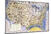 Wildlife And Game Map Of The United States-Ira Moss-Mounted Art Print