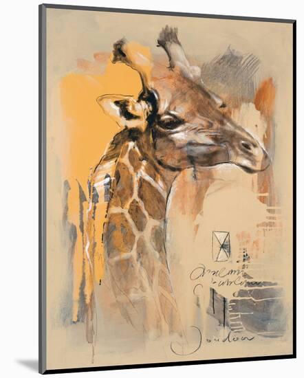 Wildlife Giraffe-Joadoor-Mounted Art Print