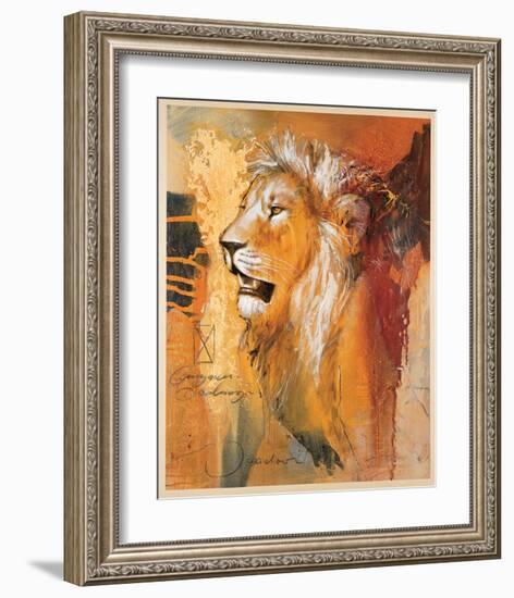 Wildlife Lion-Joadoor-Framed Art Print