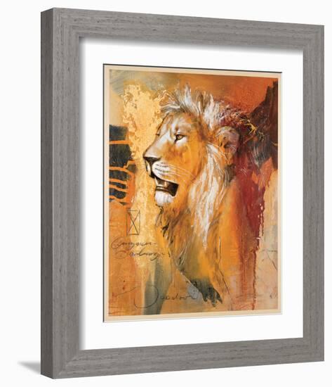 Wildlife Lion-Joadoor-Framed Art Print