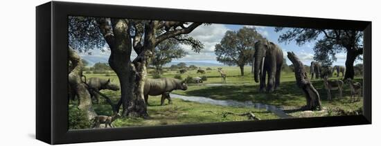 Wildlife of the Miocene Era, Artwork-Mauricio Anton-Framed Premier Image Canvas