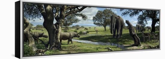 Wildlife of the Miocene Era, Artwork-Mauricio Anton-Framed Premier Image Canvas