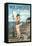 Wildwood, New Jersey - Fishing Pinup Girl-Lantern Press-Framed Stretched Canvas