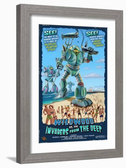 Wildwood, New Jersey - Invaders from the Deep-Lantern Press-Framed Art Print