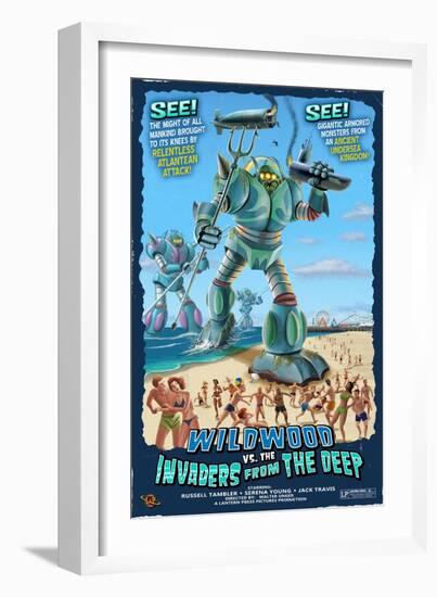 Wildwood, New Jersey - Invaders from the Deep-Lantern Press-Framed Art Print