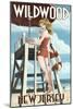 Wildwood, New Jersey - Lifeguard Pinup Girl-Lantern Press-Mounted Art Print