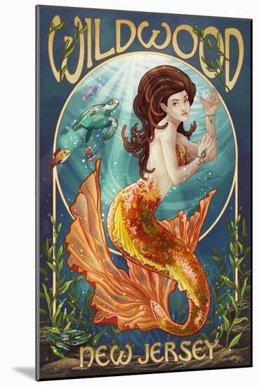 Wildwood, New Jersey - Mermaid-Lantern Press-Mounted Art Print