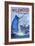 Wildwood, New Jersey - Sailfish Fishing Scene-Lantern Press-Framed Art Print