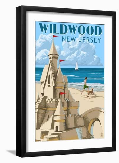 Wildwood, New Jersey - Sandcastle-Lantern Press-Framed Art Print