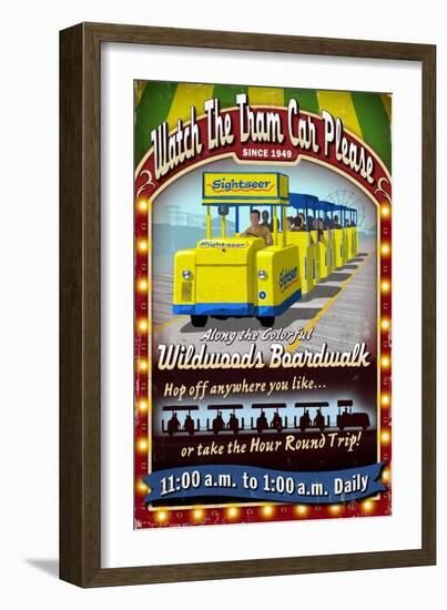 Wildwood, New Jersey - Tram Car Sign-Lantern Press-Framed Art Print