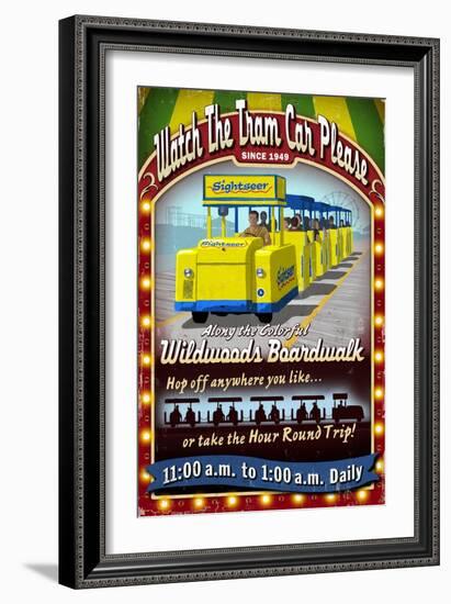 Wildwood, New Jersey - Tram Car Sign-Lantern Press-Framed Art Print