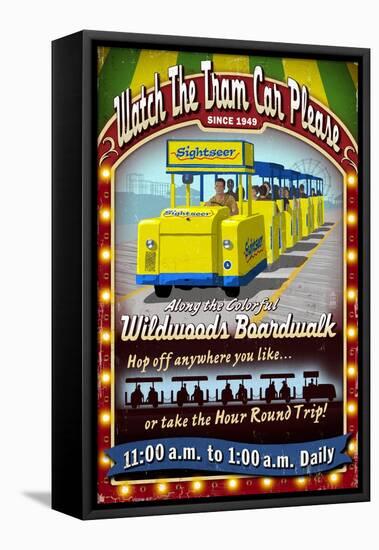 Wildwood, New Jersey - Tram Car Sign-Lantern Press-Framed Stretched Canvas