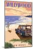 Wildwood, New Jersey - Woody on the Beach-Lantern Press-Mounted Art Print